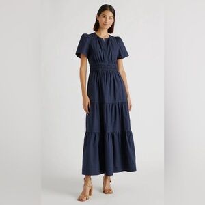 Quince 100% Organic Cotton Poplin Tiered Maxi Dress